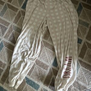 Rae Dunn Ceckered Pajama Pants with Red 'Dream' Print